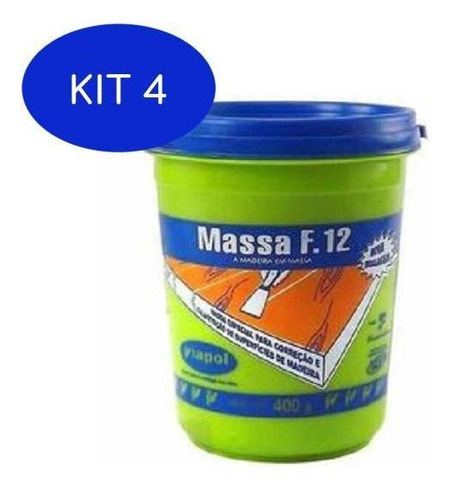 Kit 4 Massa F12 Para Calafetar Madeira 400g Imbuia