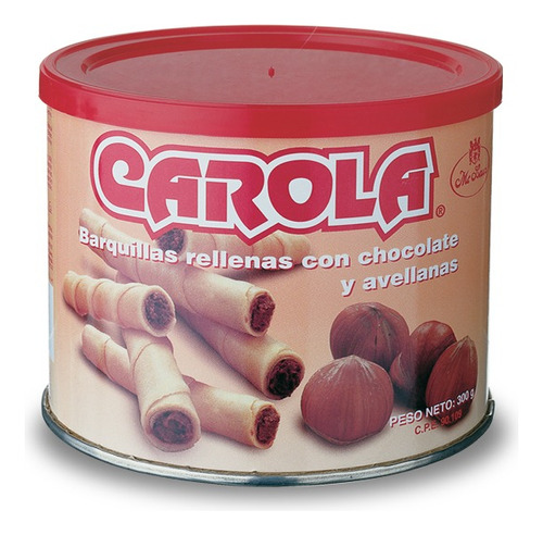Barquillas Carola Rellenas Con Chocolate Y Avellanas 330 Grs