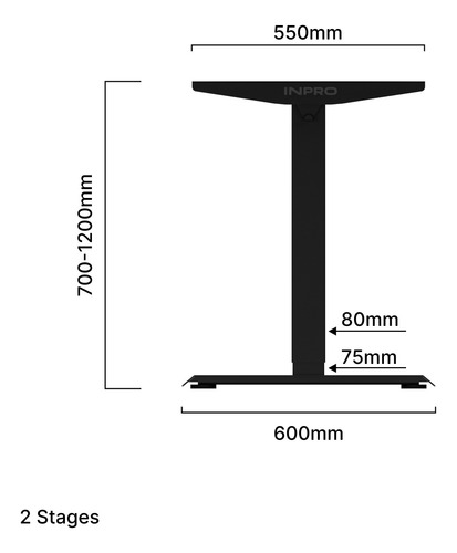 Escritorio Electrico Standing Desk Pro Duo Inpro Blanco