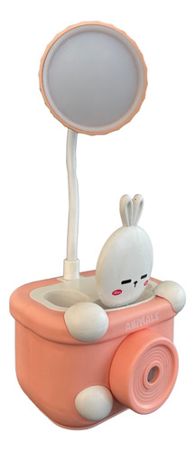 Lampara Led Luz De Noche Infantil Recargable Sacapuntas Rosa Pálido