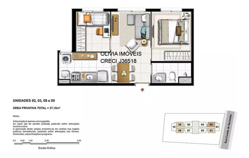 Imagem 18 de 23 de Apartamento A Venda Pronto Para Morar Com 37mts 2 Dormitórios, Na Liberdade Perto Do Metrô - Ap37golib - 71011603