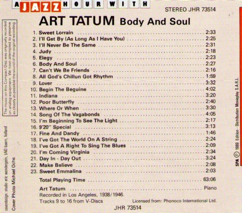 art tatum body and soul cover art tatum body and soul cover