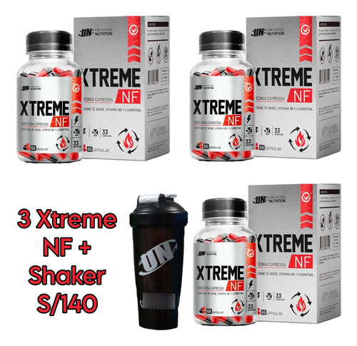 Xtreme Nf 3 Frascos + Shaker + Delivery Gratis 