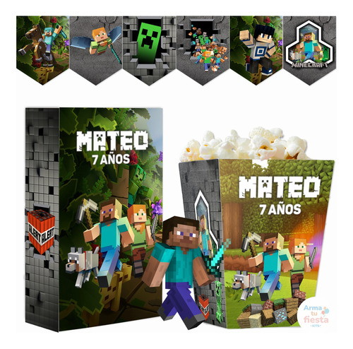 Kit Imprimible Minecraft Personalizado