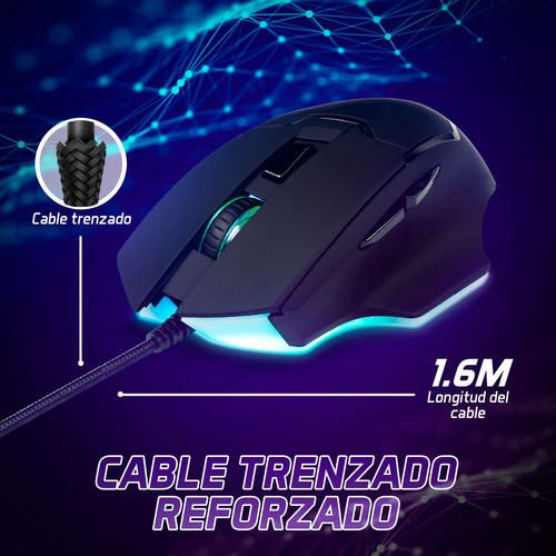 Start The Game Mouse Rgb Conf Sw Hasta 6,400 Dpis Usb Negro
