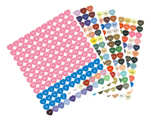 2x 4pcs Etiquetas Adhesivas Universales Con Números De Color