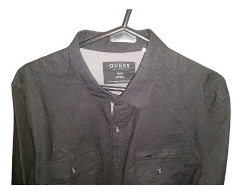 Camisa Guess Negra Para Hombre -talla M- ¡descuento Del 40%!