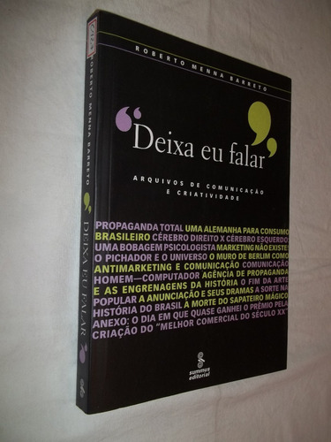 Livro - Deixa Eu Falar - Roberto Menna Barreto