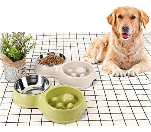 Tineer - Comedero Lento Para Perros De Doble Mascota, Comede