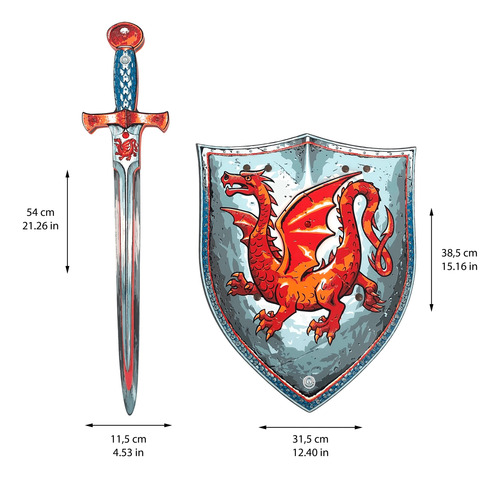Espada Y Escudo De Juguete Liontouch Amber Dragon Para Niños