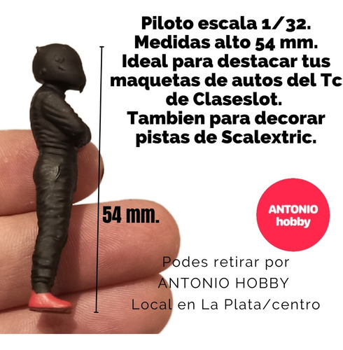Imagen 3 de 10 de Piloto Tc Para Decorar Autos Claseslot Escala 1/32 Figura F1