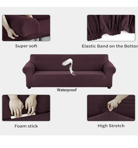 Imagen 5 de 10 de Funda Sofá 2 Cuerpos Cubre Sillón Elastica Tela Reforzada Gi