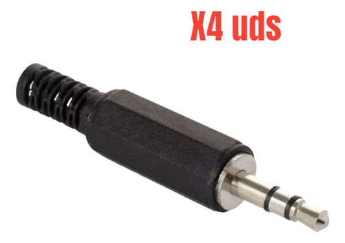 Plug Conector Jack Audio 3.5mm Macho Estéreo Pack De 4unids