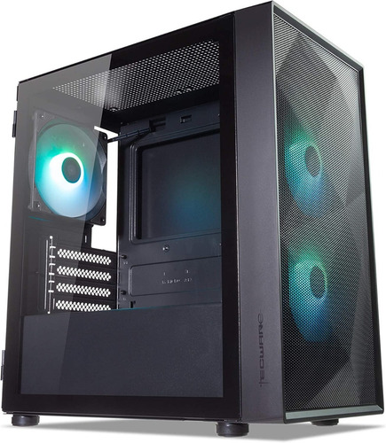 Gabinete Tecware Forge M2 3 Coolers Argb Mesh Frontal M-atx Color Negro