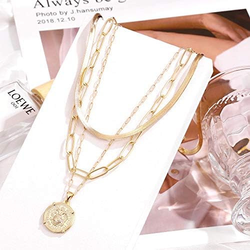 Collar Con Colgante De Moneda De Oro Hidepoo Para Mujer, Con