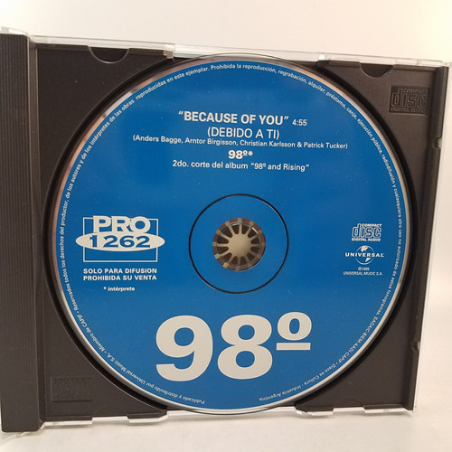 Universal Promo Cd 1262 - 98 Degrees - Because Of You - Mb