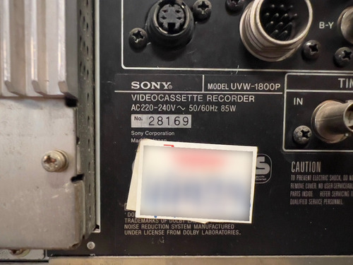 Sony Uvw-1800p Betacam Sp Video Cassette Recorder Gris (Usado)