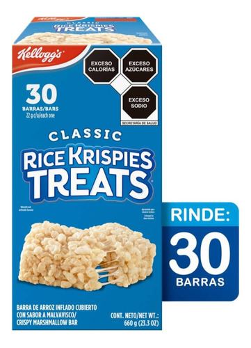 30 Barras Arroz Rice Krispies Kellogg's Sabor Malvavisco