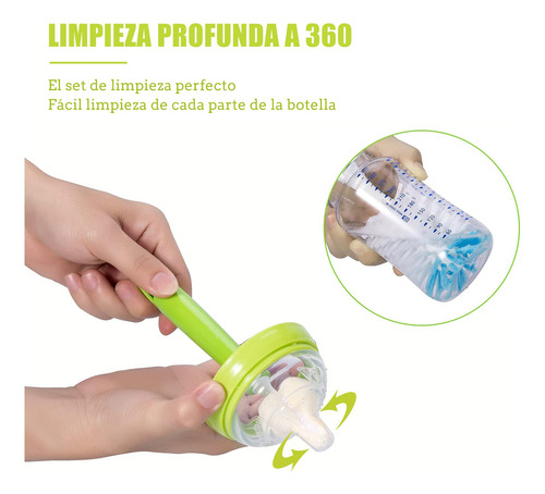 Kit De Limpieza Para Biberones Y Botellas 6 Cepillos Multi