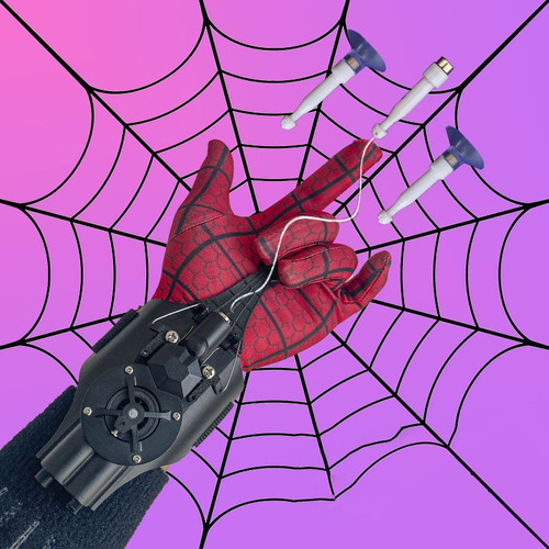 Disparadores Spiderman Telaraña Guante De Juguete Lanza Negr