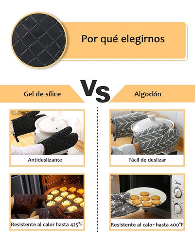 Guantes Cocina Antideslizantes Silicona Resistente Al Calor