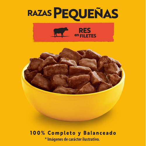 Imagen 5 de 8 de Alimento Pedigree En Salsa Razas Pequeñas para perro adulto de raza pequeña sabor carne en sobre de 100g