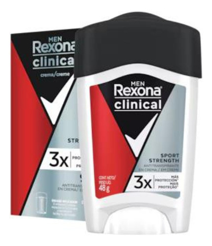 Pack de Desodorante Crema Clean y Sport Strength 48g C/U Rexona Men Clinical