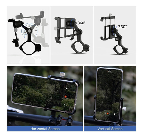 Soporte For Teléfono De Bicicleta De Aluminio Con Rotación