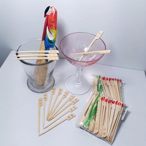 100 Espeto Enfeite Oriental 9cm Evento Lanches Coquetel