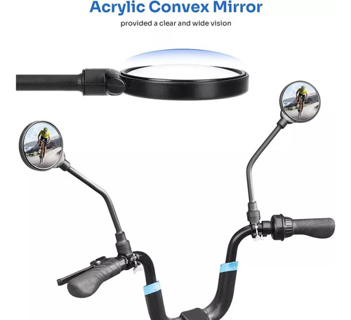Espejos De Bicicleta Espejo De Scooter Espejo Manillar Largo