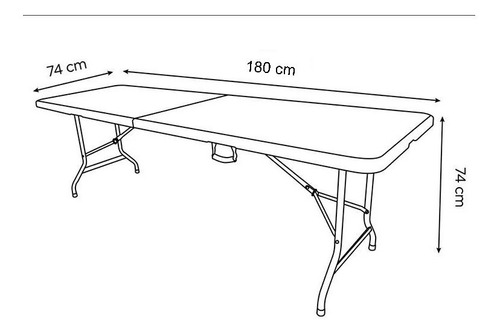 Mesa Para Jardin Pvc Y Hierro Plegable Reforzada 180 X 74