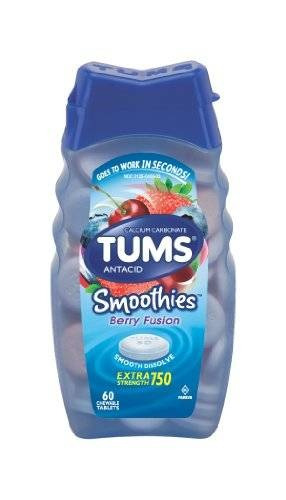 Tums Smoothies Antiácido Tabletas Masticables Berry Fusión -