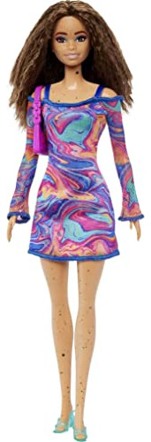 Muñeca Barbie Fashionistas #206 Con Pelo Rizado Y Pecas