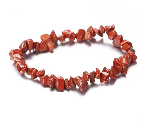 Pulsera Piedra Natural Jaspe Rojo Chips