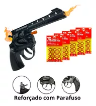 Revolver Arma De Brinquedo Espoleta Reforçado Com 5 Cartela