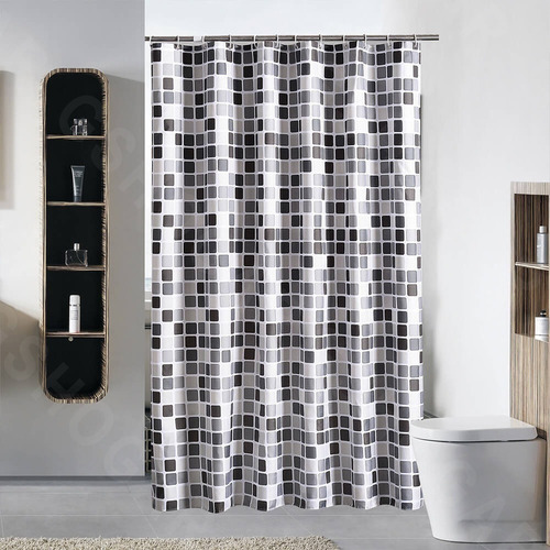A Cortina Ducha Baño Poliester Tela Lavable Modernas Mosaico