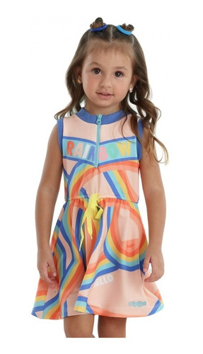 Vestido Infantil Em Malha Mon Sucré Color Fun 19022