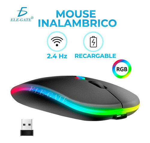 Raton Mouse Inalambrico Recargable Rgb