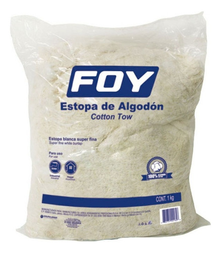 Paquete 5 Kg De Estopa Blanca Suave Algodón Foy 144182