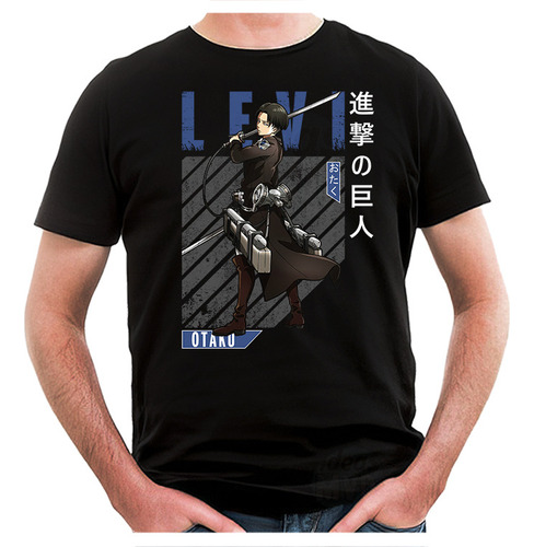 Remera Attack On Titan Levi Ackerman 011 (negra:) Ideas Mvd