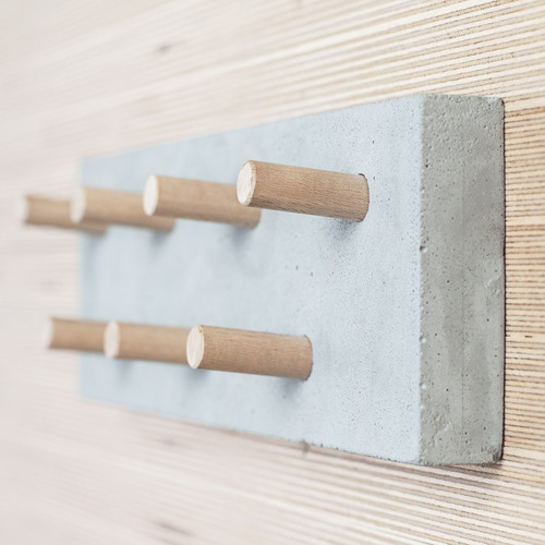 Imagen 2 de 6 de Perchero Pared Madera 30% Off 7 Ganchos En Cemento Madera