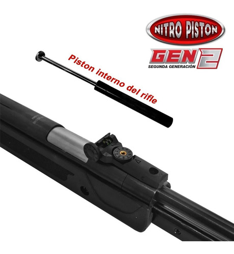Imagen 2 de 10 de Rifle Aire Comprimido Nitro Pistón Potenciado Cañon Fijo