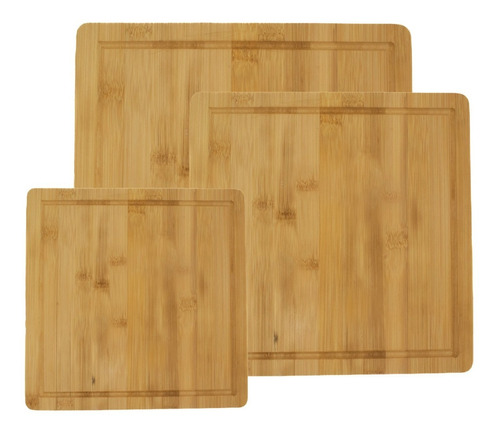 Paquete 3pz Tabla De Bambú Madera Para Picar Alimentos 