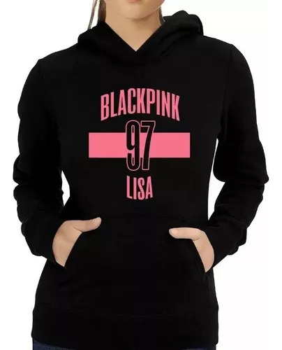 Buzo Canguro Black Pink In Lisa Unisex