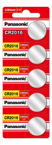 Pilas Baterias Panasonic Cr2016 Tamaño Botón 3 Voltios Paquete De 5 Unidades 