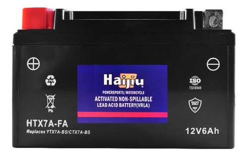 Imagen 1 de 9 de Batería Moto Haijiu Htx7a-fa Agm Gel Libre Mantenimiento.