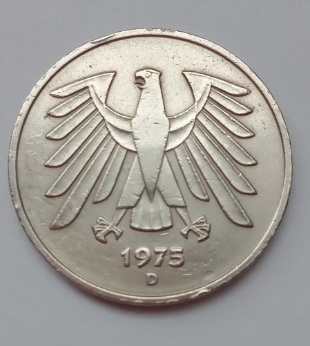 Moneda 5 Marcos Alemania 1975