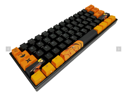 Teclado Mecanico 60 Alam. Checkpoint Naruto Kx400 Leaf Ninja Teclado Naranja Idioma Inglés