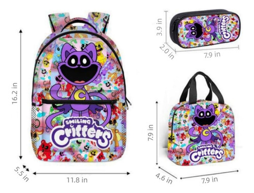 Mochila Bolsa De Almuerzo Estuche Para Lápices 3 Mochilas
