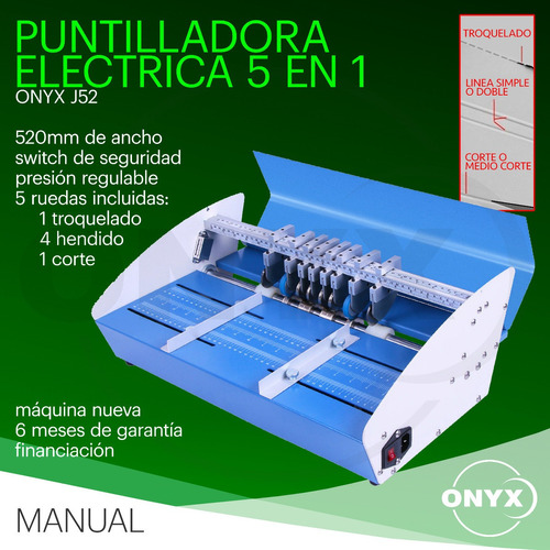 Onyx J52 Puntilladora Eléctrica Medio Corte Hendido 52cm A3